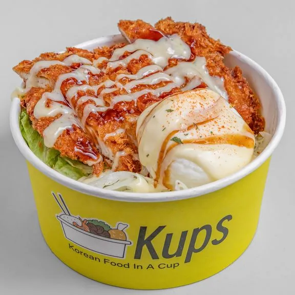 Loaded Potato Kup with Korean toppings at Kups Inglewood Calgary